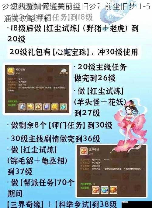 梦幻西游如何通关前尘旧梦？前尘旧梦 1 - 5 通关攻略详解