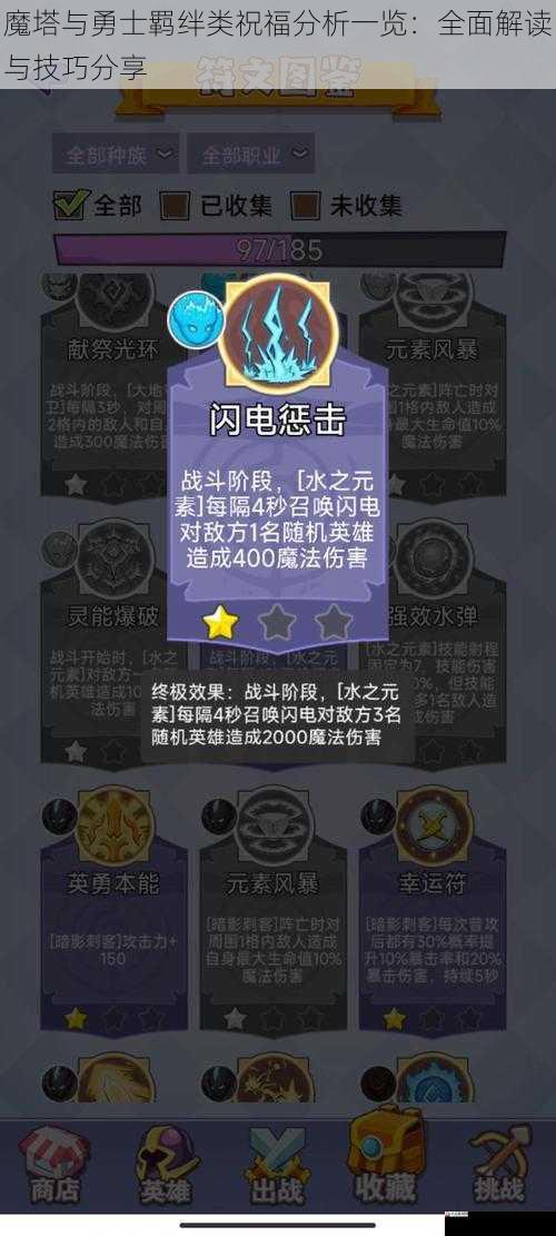 魔塔与勇士羁绊类祝福分析一览：全面解读与技巧分享