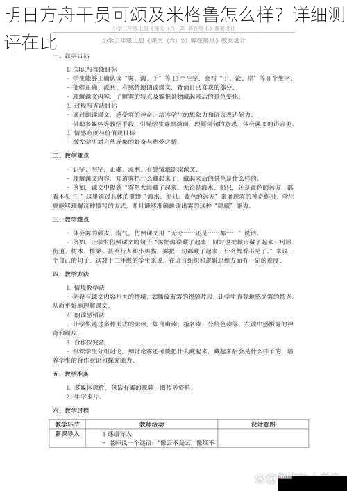 明日方舟干员可颂及米格鲁怎么样？详细测评在此