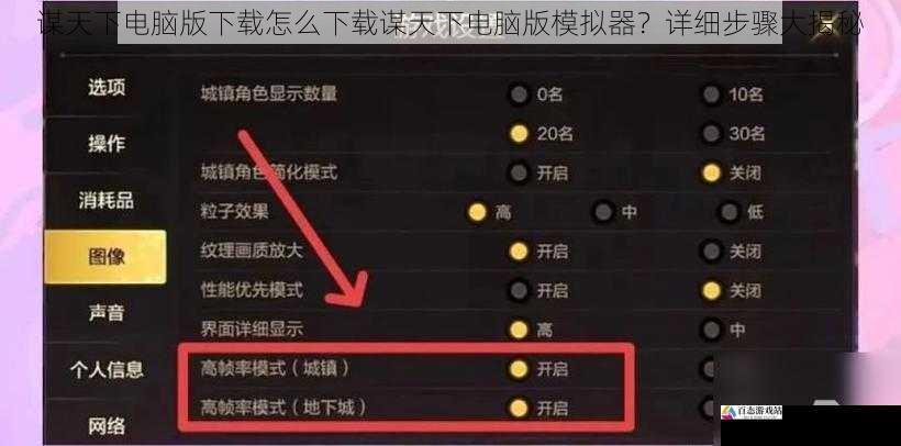 启动游戏并进行设置