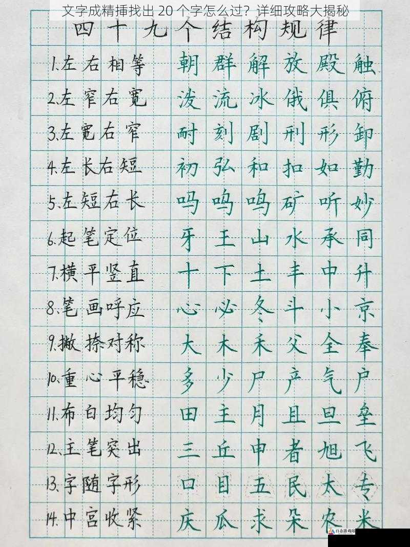 文字成精挿找出 20 个字怎么过？详细攻略大揭秘