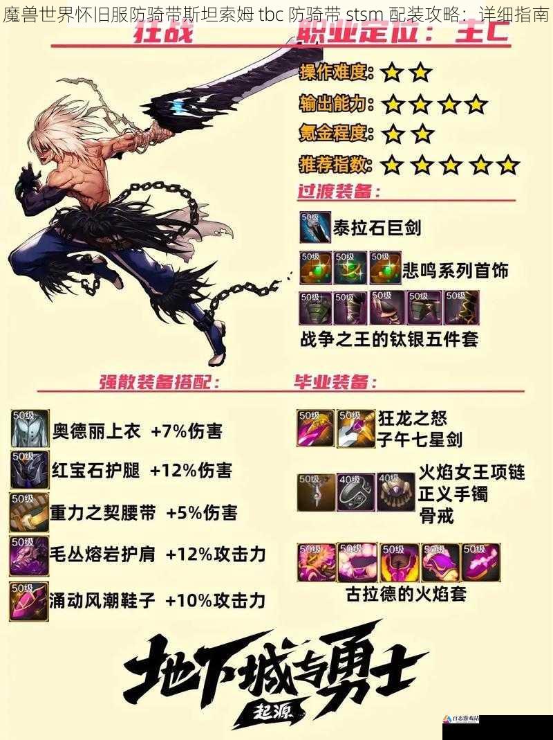 魔兽世界怀旧服防骑带斯坦索姆 tbc 防骑带 stsm 配装攻略：详细指南