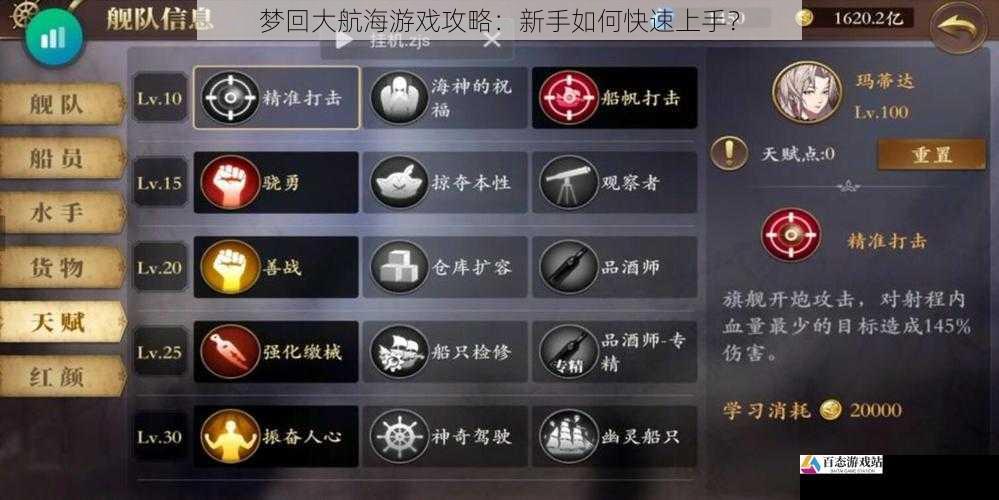 梦回大航海游戏攻略：新手如何快速上手？