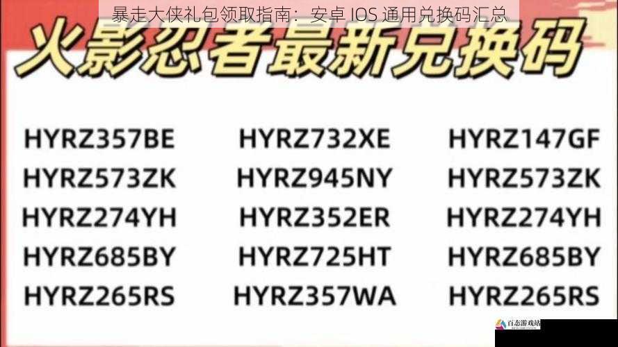 暴走大侠礼包领取指南：安卓 IOS 通用兑换码汇总