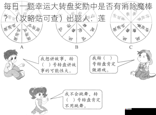 每日一题幸运大转盘奖励中是否有消除魔棒？（攻略站可查）出题人：莲