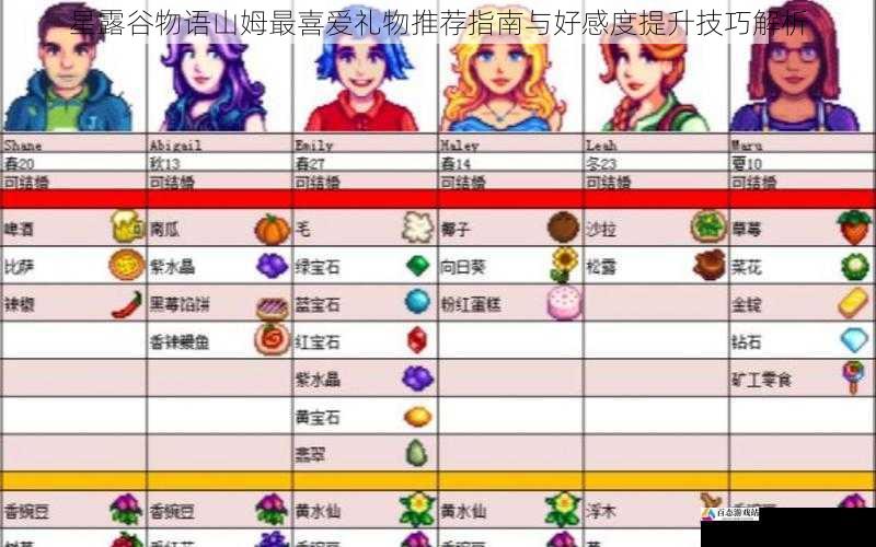 星露谷物语山姆最喜爱礼物推荐指南与好感度提升技巧解析