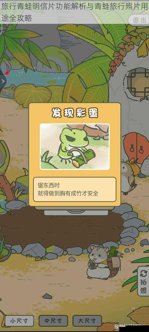 旅行青蛙明信片功能解析与青蛙旅行照片用途全攻略