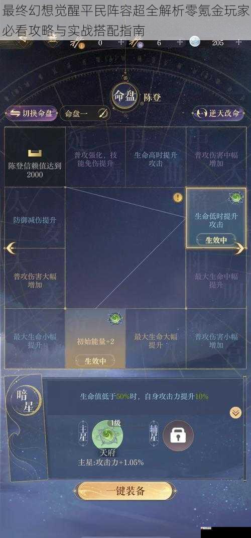 最终幻想觉醒平民阵容超全解析零氪金玩家必看攻略与实战搭配指南