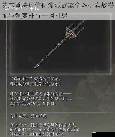 艾尔登法环信仰流派武器全解析实战搭配与强度排行一网打尽
