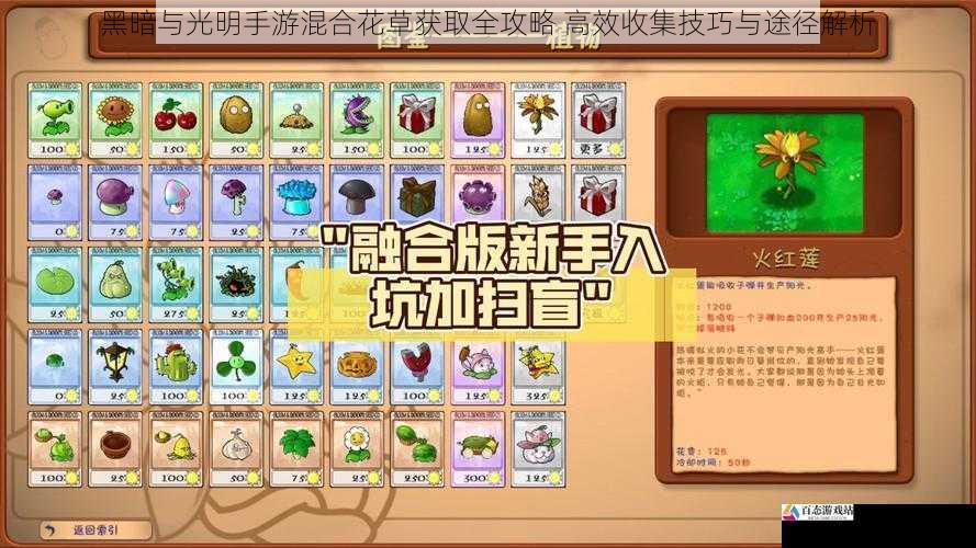 黑暗与光明手游混合花草获取全攻略 高效收集技巧与途径解析