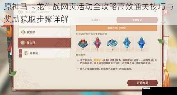 原神马卡龙作战网页活动全攻略高效通关技巧与奖励获取步骤详解