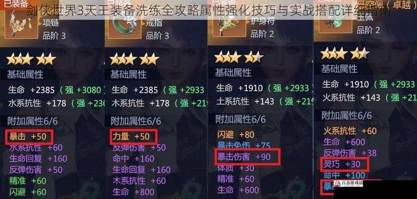 剑侠世界3天王装备洗练全攻略属性强化技巧与实战搭配详细指南