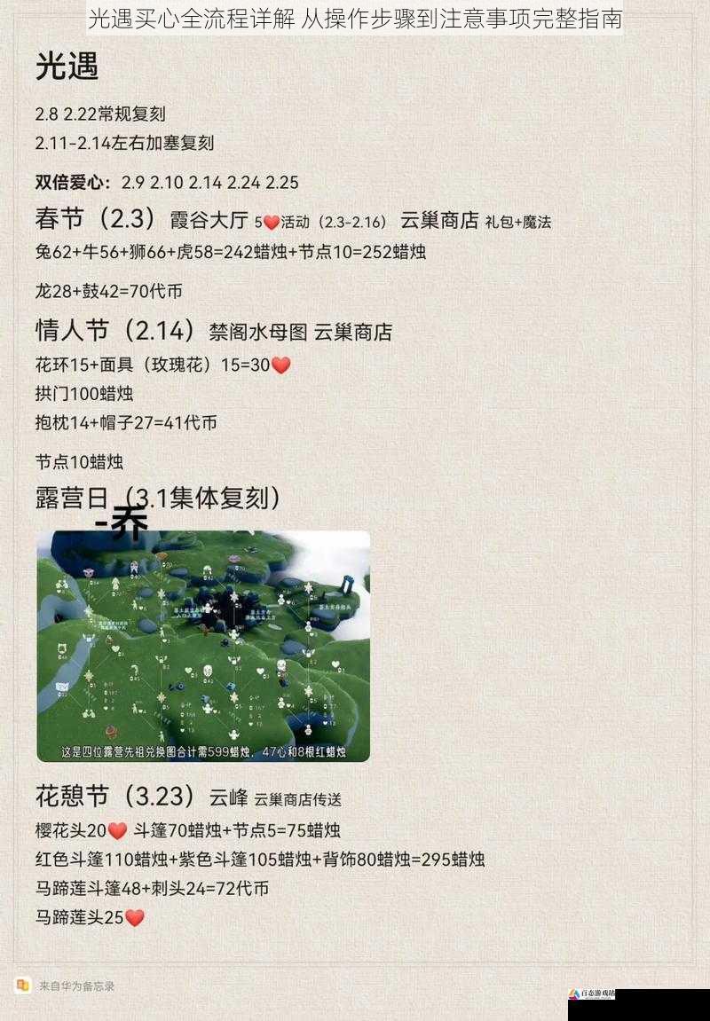 光遇买心全流程详解 从操作步骤到注意事项完整指南