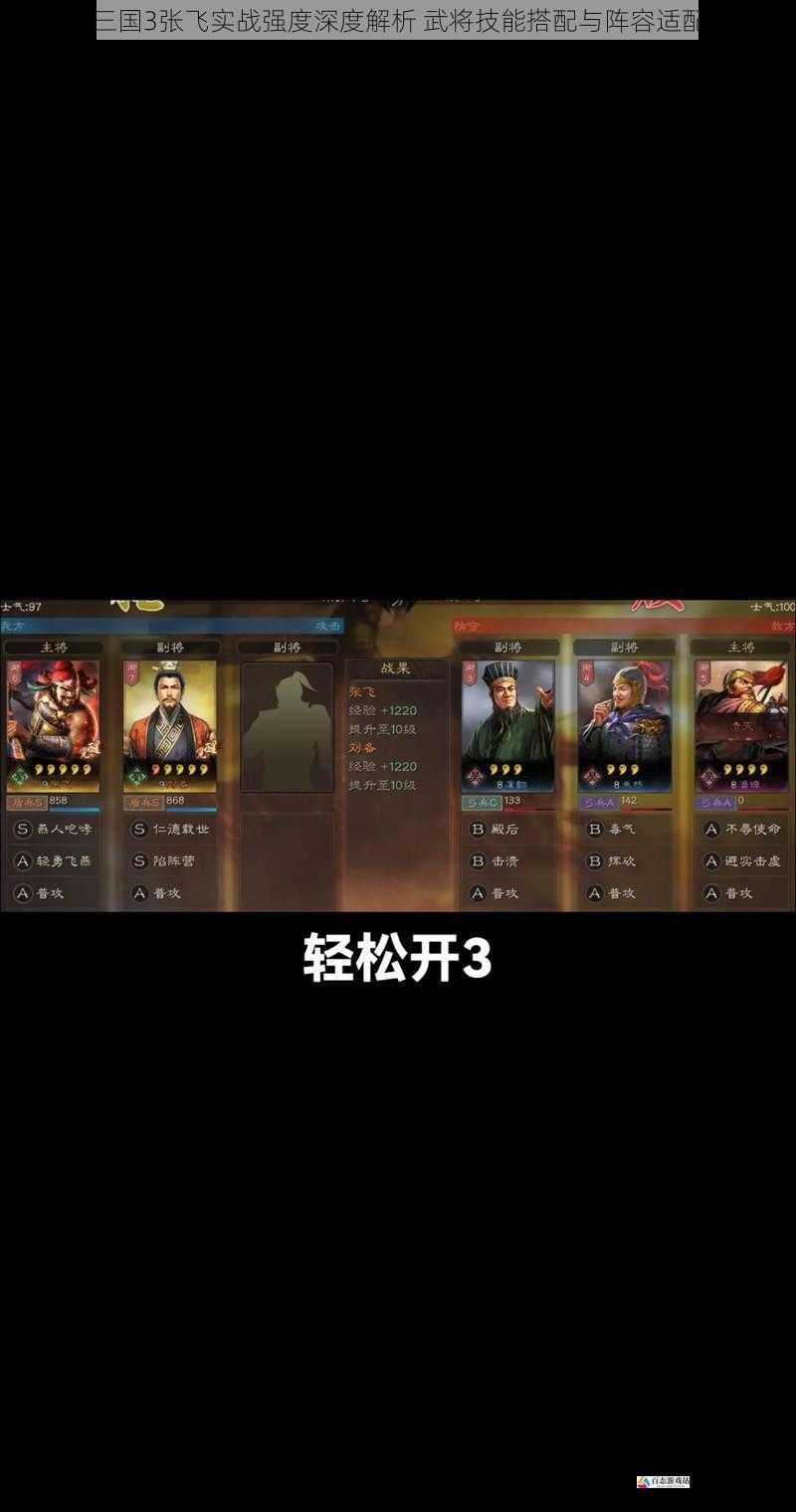 放开那三国3张飞实战强度深度解析 武将技能搭配与阵容适配全评测